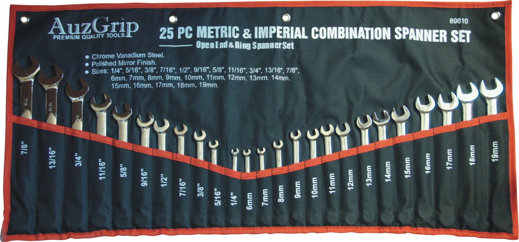 25 Pc Combination Spanner Set Metric/SAE.